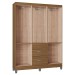 Guarda-Roupa Solteiro Milão 6 Portas 2 Gavetas Castanho - Poquema