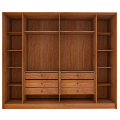 Guarda-Roupa Casal Barcelona 6 Portas 6 Gavetas Ripado Cinamomo - Tcil Móveis