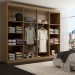 Guarda-Roupa Casal Ele e Ela 8 Portas 8 Prateleiras Marrom - Panorama Móveis