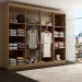 Guarda-Roupa Casal Ele e Ela 8 Portas 8 Prateleiras Marrom - Panorama Móveis