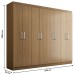 Guarda-Roupa Casal Ele e Ela 8 Portas 8 Prateleiras Marrom - Panorama Móveis
