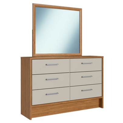 Cômoda 6 Gavetas com Espelho Naturalle/Cristalo - Decibal