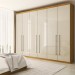 Guarda-Roupa Casal Luxe 2,70 Metros 6 Portas 6 Gavetas Cinamomo/Off White - Panorama Móveis