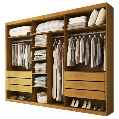 Guarda-Roupa Casal Luxe 2,70 Metros 6 Portas 6 Gavetas Cinamomo/Off White - Panorama Móveis
