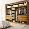 Guarda-Roupa Casal Luxe 2,70 Metros 6 Portas 6 Gavetas Cinamomo/Off White - Panorama Móveis