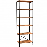 Estante para Livros Trento 5 Prateleiras Preto Fosco/Demolição 13446 - Artefamol