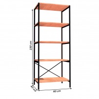 Estante para Livros Trento 4 Prateleiras Preto Fosco/Demolição 13445 - Artefamol