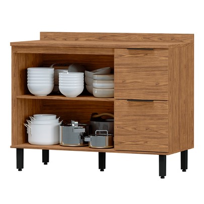 Balcão de Cozinha para Pia Toscana 2 Portas 2 Gavetas 100% Mdf Freijó Bto03 - Mx Móveis