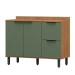 Balcão de Cozinha para Pia Toscana 2 Portas 2 Gavetas 100% Mdf Freijó/Jade Bto03 - Mx Móveis