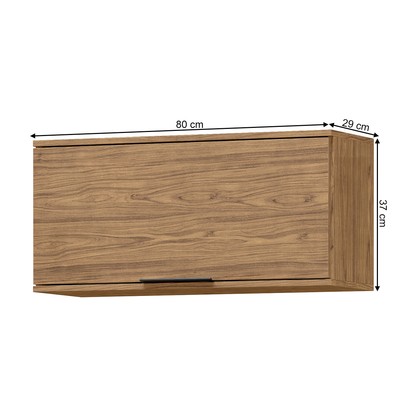 Armário Aéreo Cozinha Toscana 1 Porta Basculante 100% Mdf Freijó Ato02 - Mx Móveis