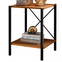 Mesa de Cabeceira Madri Light 1 Prateleira Preto Fosco/Demolição 13435 - Artefamol