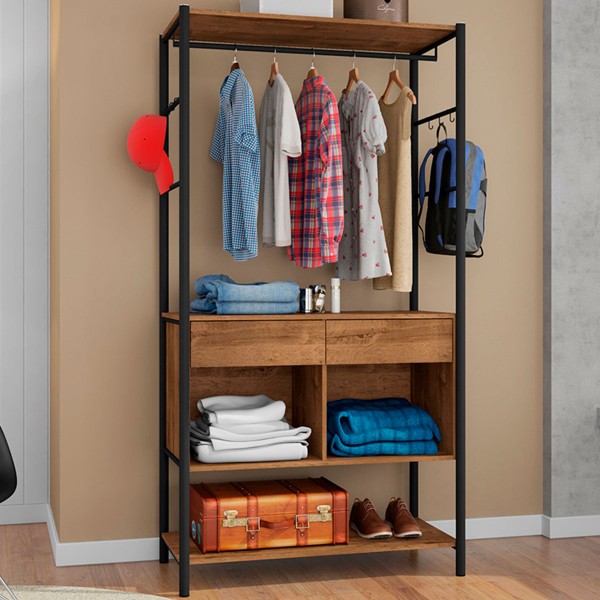 Closet Paris 2 Gavetas Preto/Demolição 13430 - Artefamol