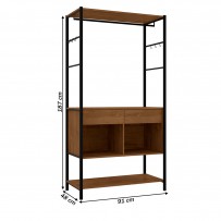 Closet Paris 2 Gavetas Preto/Demolição 13430 - Artefamol