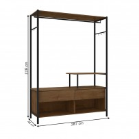 Closet Barcelona 2 Gavetas Preto/Demolição 13428 - Artefamol