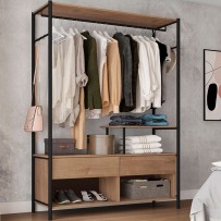 Closet Barcelona 2 Gavetas Preto Fosco/Demolição 13427 - Artefamol