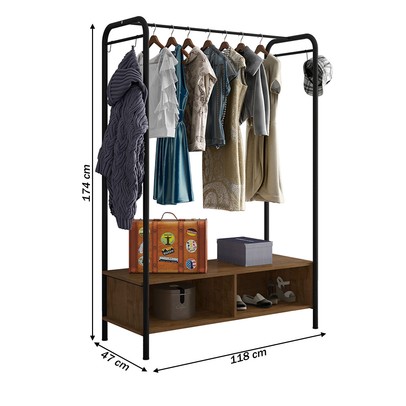 Closet Milão 2 Nichos Preto/Demolição 13426 - Artefamol