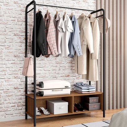 Closet Milão 2 Nichos Preto/Demolição 13426 - Artefamol