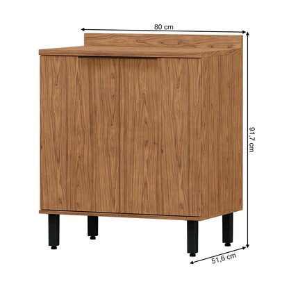 Balcão de Cozinha Toscana 2 Portas 100% Mdf Freijó Bto02 - Mx Móveis