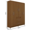 Guarda-Roupa Solteiro Apolo 6 Portas 2 Gavetas Castanho - Pnr Móveis