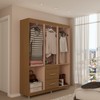 Guarda-Roupa Solteiro Apolo 6 Portas 2 Gavetas Castanho - Pnr Móveis