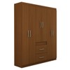 Guarda-Roupa Casal Zeus 6 Portas 2 Gavetas Castanho - Pnr Móveis