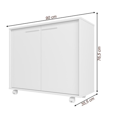 Armário de Cozinha 2 Portas 2 Prateleiras Branco Bbc 14 - Brv