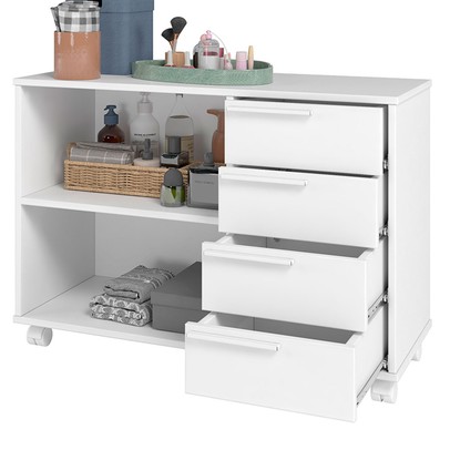 Armário de Banheiro 4 Gavetas 1 Prateleira Branco Bbn 31 - Brv