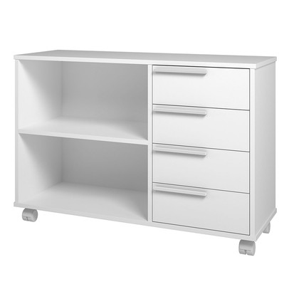 Cômoda Infantil 4 Gavetas 1 Prateleira Branco Bdi 01 - Brv