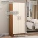 Armário Multiuso Viena 2 Portas Amêndola Touch/Off White - Demóbile
