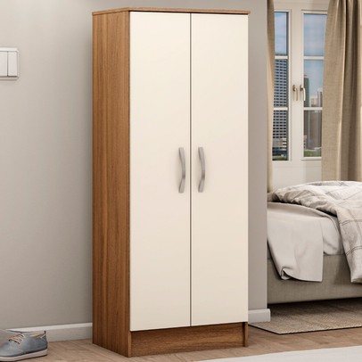 Armário Multiuso Viena 2 Portas Amêndola Touch/Off White - Demóbile