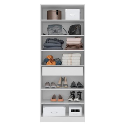 Sapateira Grife 2 Portas 1 Gaveta com Espelho Branco - Demóbile