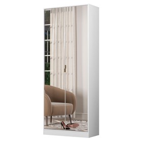 Sapateira Grife 2 Portas 1 Gaveta com Espelho Branco - Demóbile