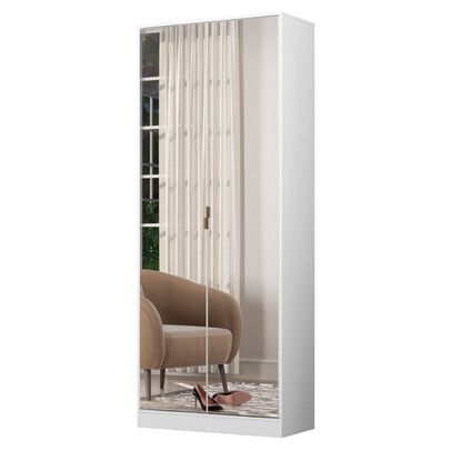 Sapateira Grife 2 Portas 1 Gaveta com Espelho Branco - Demóbile