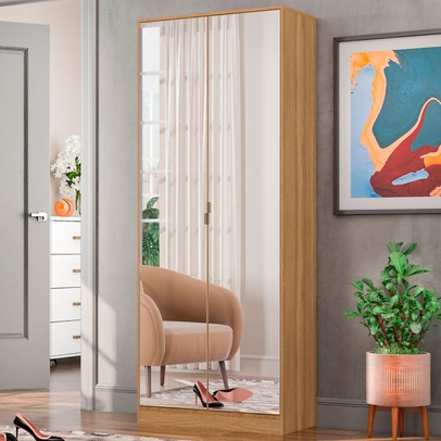 Sapateira Grife 2 Portas 1 Gaveta com Espelho Amêndola Touch - Demóbile