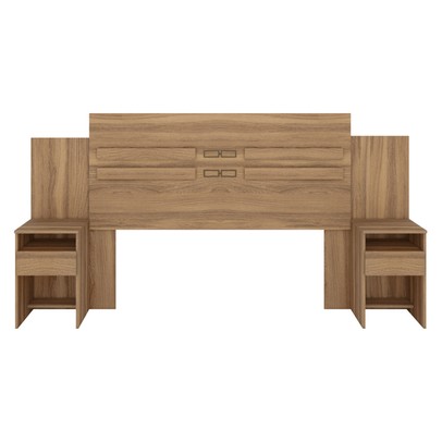 Cabeceira Casal Triunfo 2 Gavetas Amêndola Touch - Demóbile