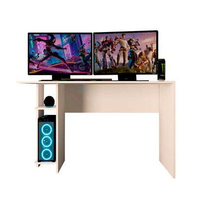 Mesa Gamer Vênus 2 Prateleiras Branco - Panorama Móveis