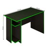 Mesa Gamer Vênus 2 Prateleiras Preto Fosco/Verde - Panorama Móveis