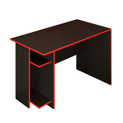 Mesa Gamer Vênus 2 Prateleiras Preto Fosco/Vermelho - Panorama Móveis
