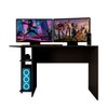 Mesa Gamer Vênus 2 Prateleiras Preto Fosco - Panorama Móveis