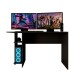 Mesa Gamer Vênus 2 Prateleiras Preto Fosco - Panorama Móveis