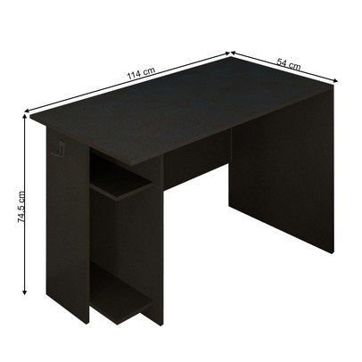 Mesa Gamer Vênus 2 Prateleiras Preto Fosco - Panorama Móveis