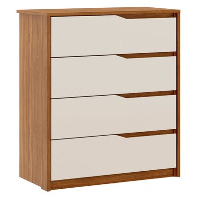 Cômoda átria 4 Gavetas Amêndola Touch/Off White - Demóbile