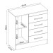 Cômoda Montevidéu 1 Porta 4 Gavetas Flex Branco/Rosa - Demóbile