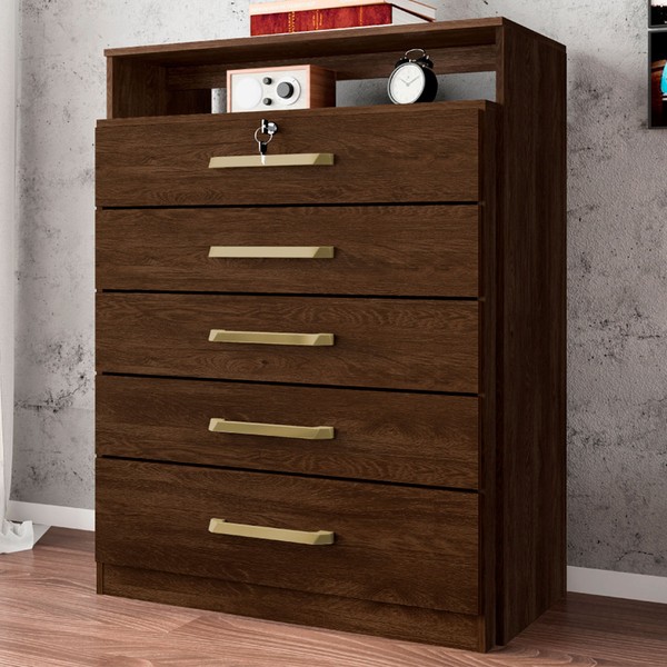 Cômoda Triunfo 5 Gavetas ébano Touch - Demóbile