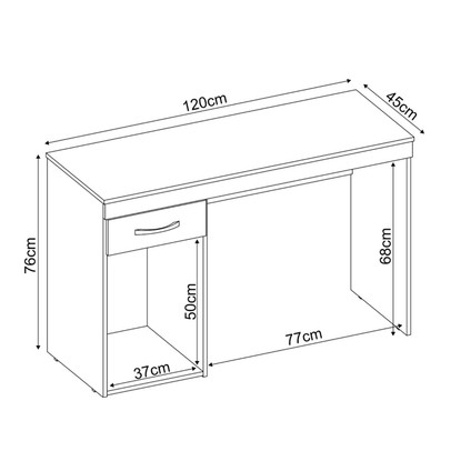 Mesa Escrivaninha Vitória 1 Porta 1 Gaveta Branco - Demóbile