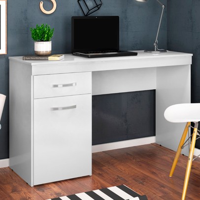 Mesa Escrivaninha Vitória 1 Porta 1 Gaveta Branco - Demóbile