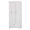 Guarda-Roupa Solteiro Prince 3 Portas 1 Gaveta Branco - Demóbile