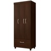 Guarda-Roupa Solteiro Prince 3 Portas 1 Gaveta ébano Touch - Demóbile