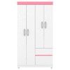 Guarda-Roupa Lótus 4 Portas 2 Gavetas Flex Branco/Rosa - Demóbile