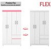 Guarda-Roupa Lótus 4 Portas 2 Gavetas Flex Branco/Rosa - Demóbile